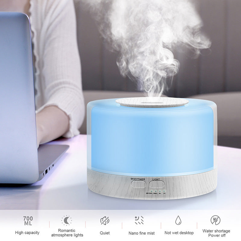 Creative 500ml aromatherapy humidifier home aromatherapy machine remote control ultrasonic atomizer colorful wheel aromatherapy machine