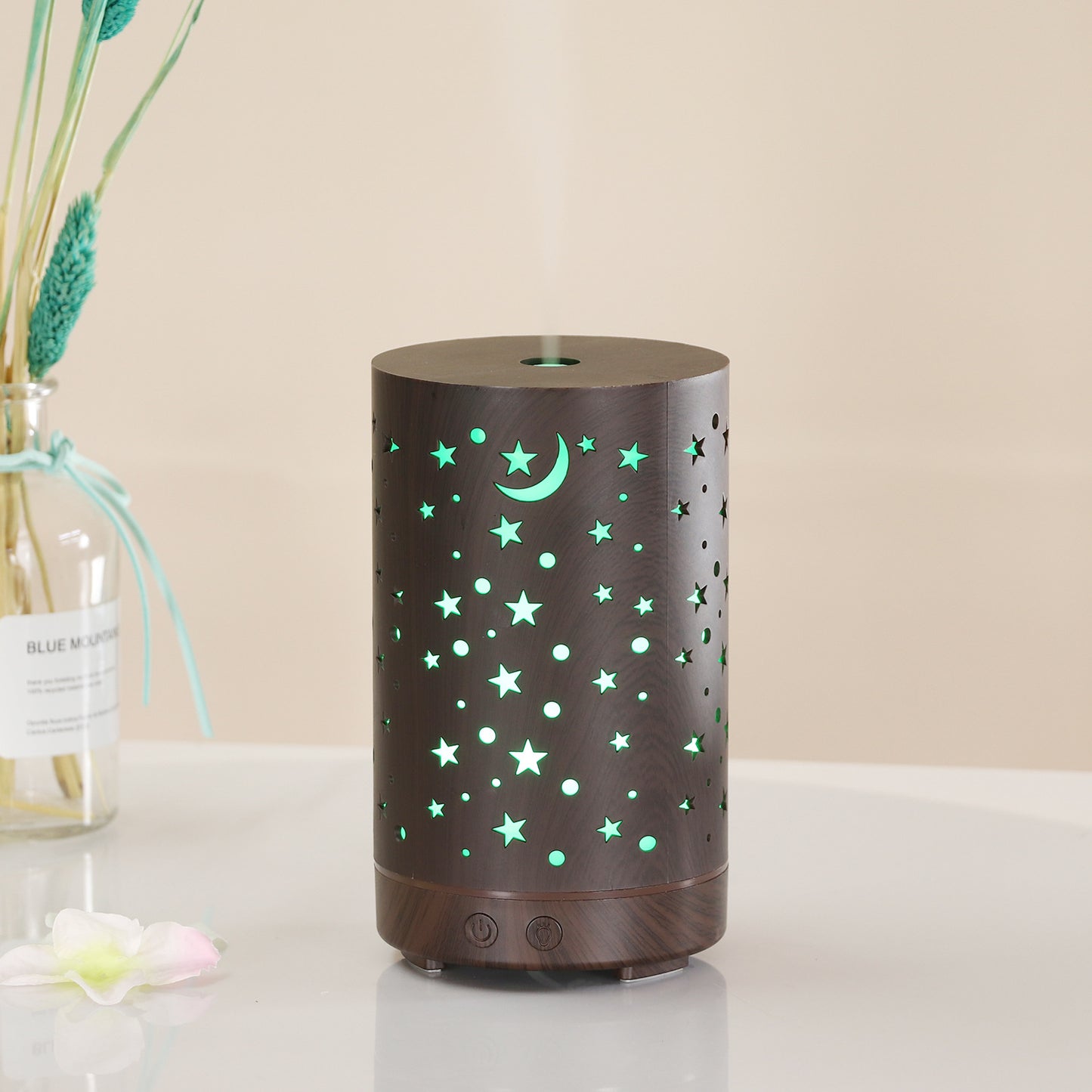 Hollow aroma diffuser ultrasonic atomizer household colorful night light desktop essential oil aromatherapy humidifier