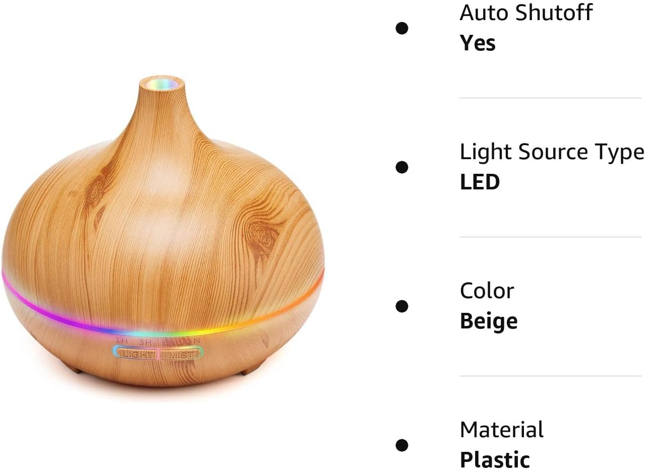 Onion Bluetooth Large Capacity 500ml Aroma Diffuser Air Humidifier Wood for Essential Oil Large Room