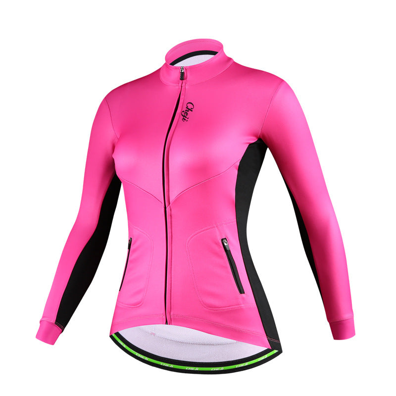 cheji car trail winter fleece cycling clothes women's long sleeve jacket thickened warm outdoor