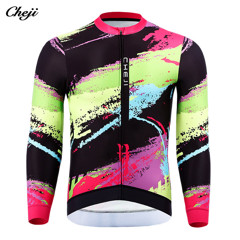 Good quality cycling wear men's winter fleece long-sleeved top to keep warm