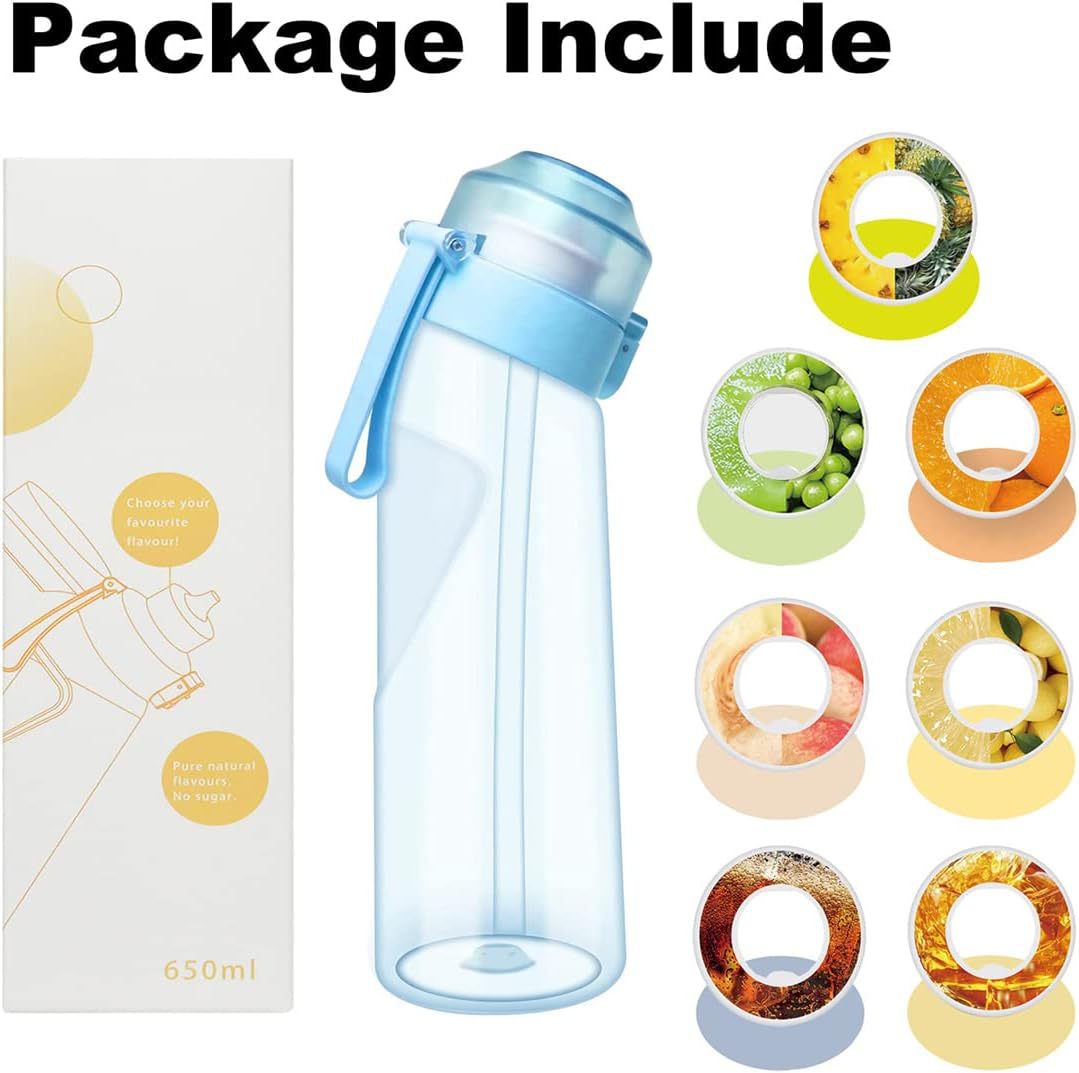 Transparent Fruit Fragrance Water Bottle with Flavor Pods,18.5 Oz/500ml,21.9 Oz/650ml Scent Sports Water Cup