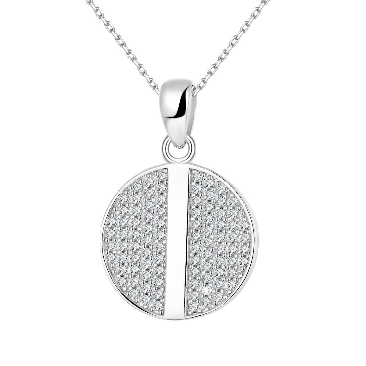 Ins niche design yellow gold coin pendant full diamond moissanite S925 silver plated 18k yellow gold ladies necklace