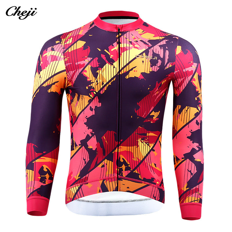 Good quality cycling wear men's winter fleece long-sleeved top to keep warm