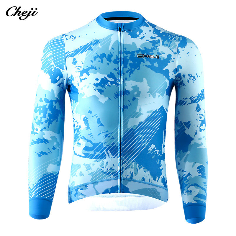 Good quality cycling wear men's winter fleece long-sleeved top to keep warm