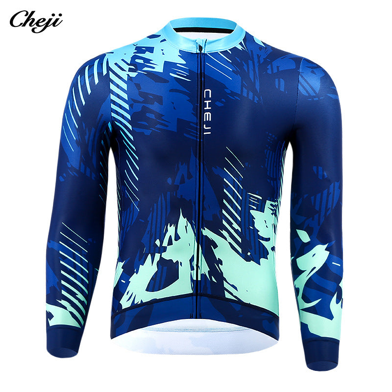 Good quality cycling wear men's winter fleece long-sleeved top to keep warm