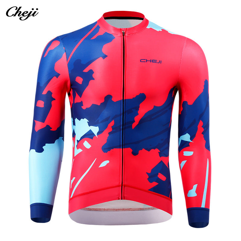 Good quality cycling wear men's winter fleece long-sleeved top to keep warm