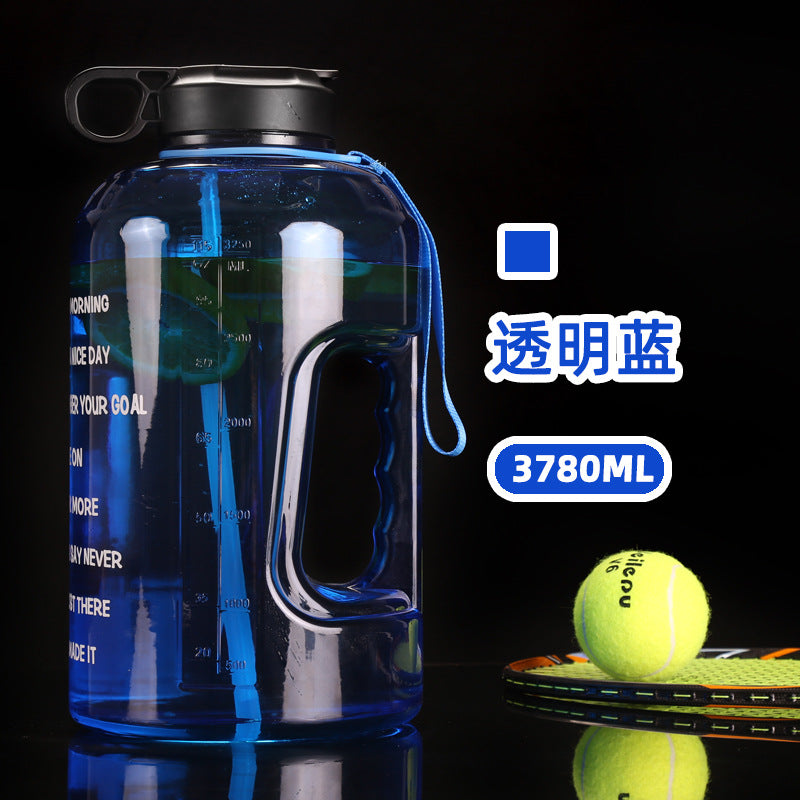 2.2L large-capacity gallon plastic space cup gradient color fitness outdoor sports large water bottle