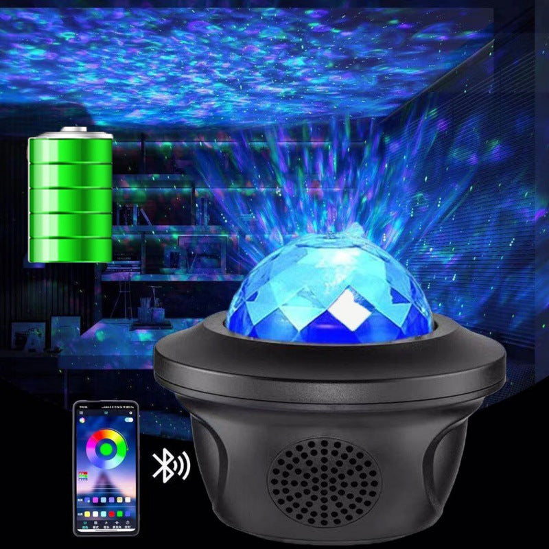 Starry sky light, projection light, laser water ripple light, bluetooth music atmosphere, night light, creative romantic projector light