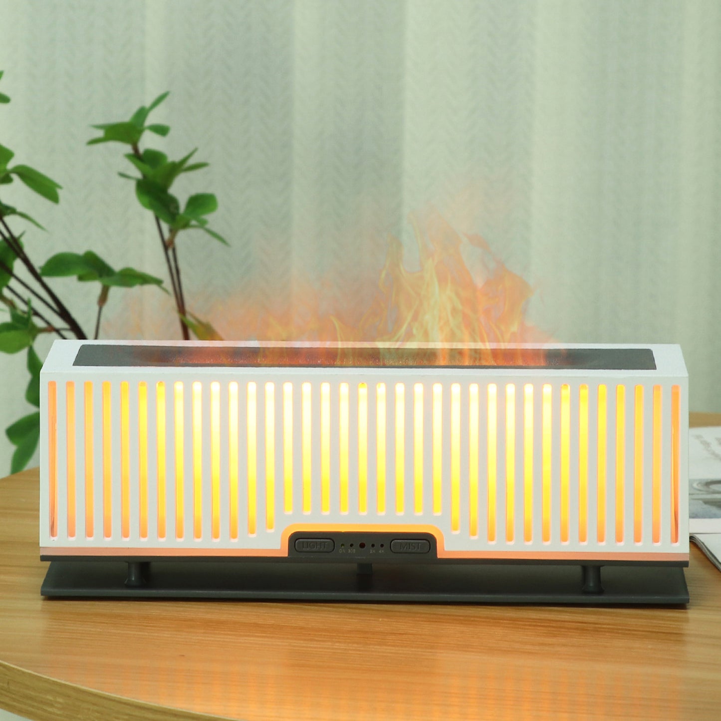 200ml flame diffuser grid vertical strip hollow humidifier atomizer bedroom atmosphere light humidifier