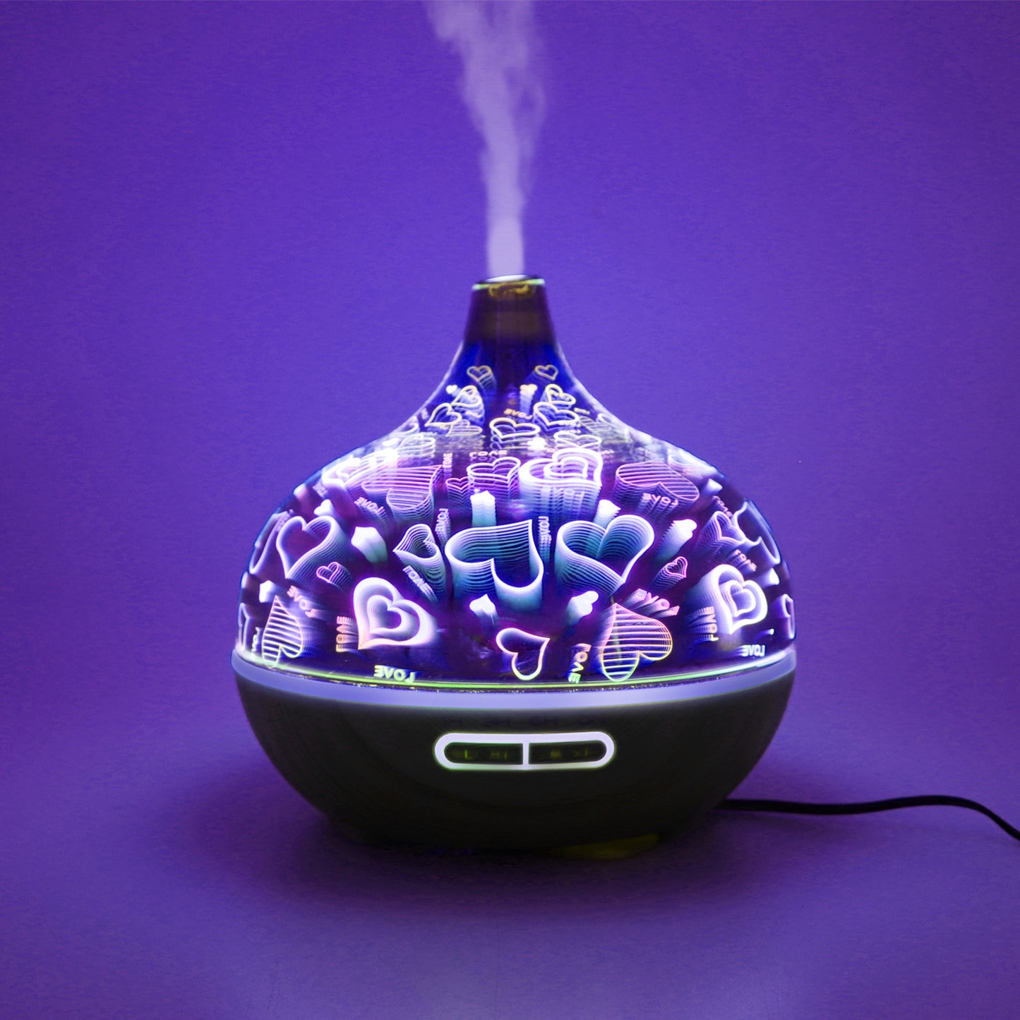 400ml aromatherapy machine humidifier 3d colorful fireworks aromatherapy night light glass home ultrasonic essential oil spreader