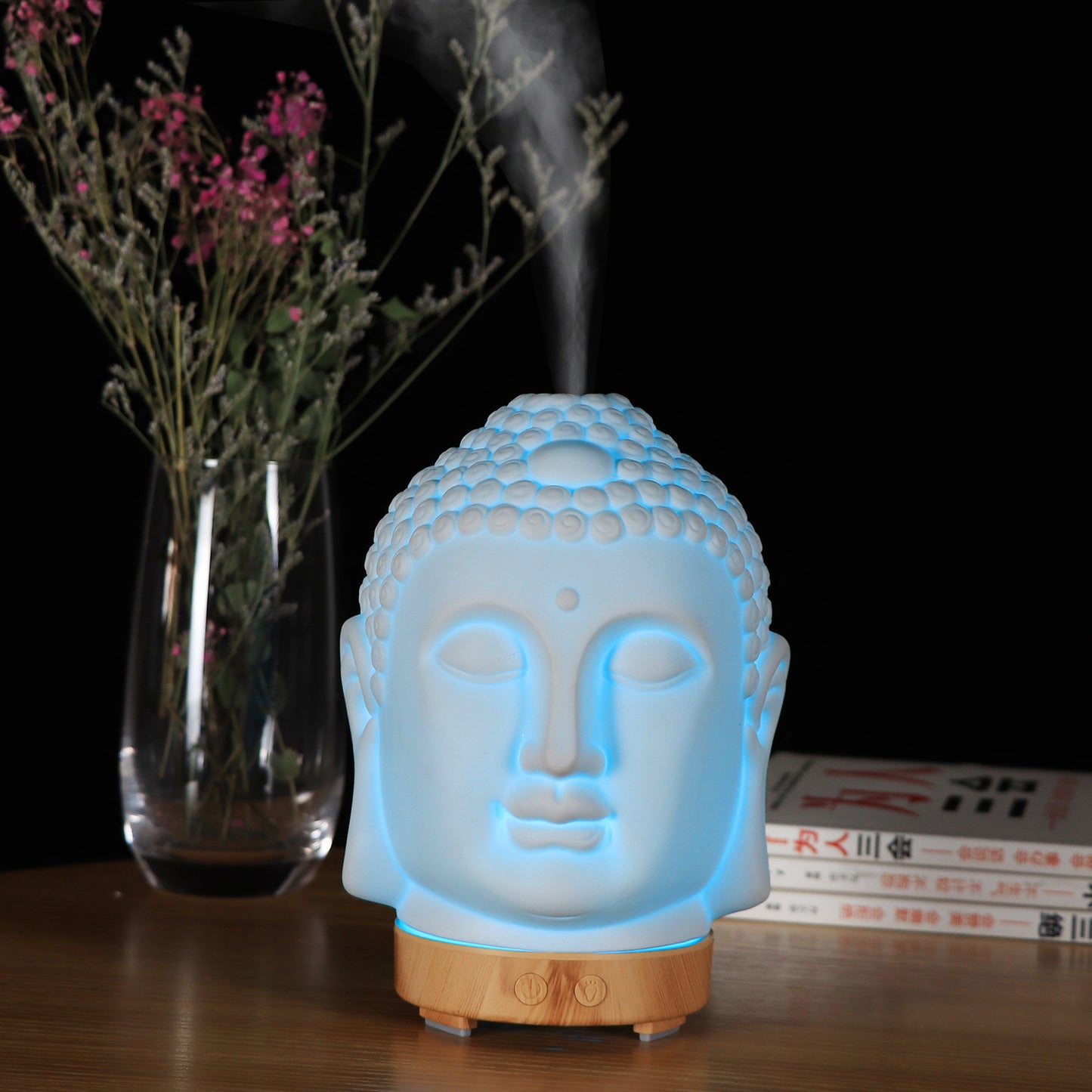 Ceramic Buddha head aroma diffuser, USB ultrasonic essential oil aromatherapy humidifier