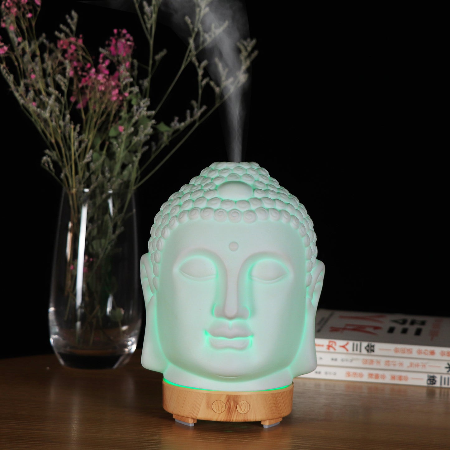 Ceramic Buddha head aroma diffuser, USB ultrasonic essential oil aromatherapy humidifier