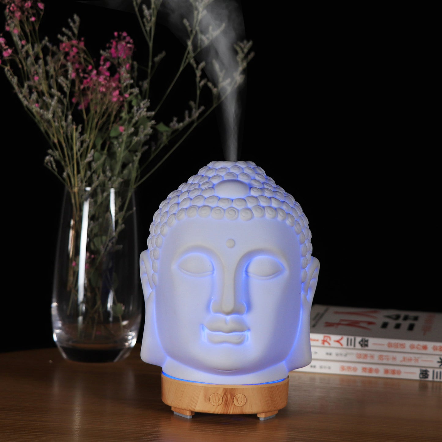 Ceramic Buddha head aroma diffuser, USB ultrasonic essential oil aromatherapy humidifier