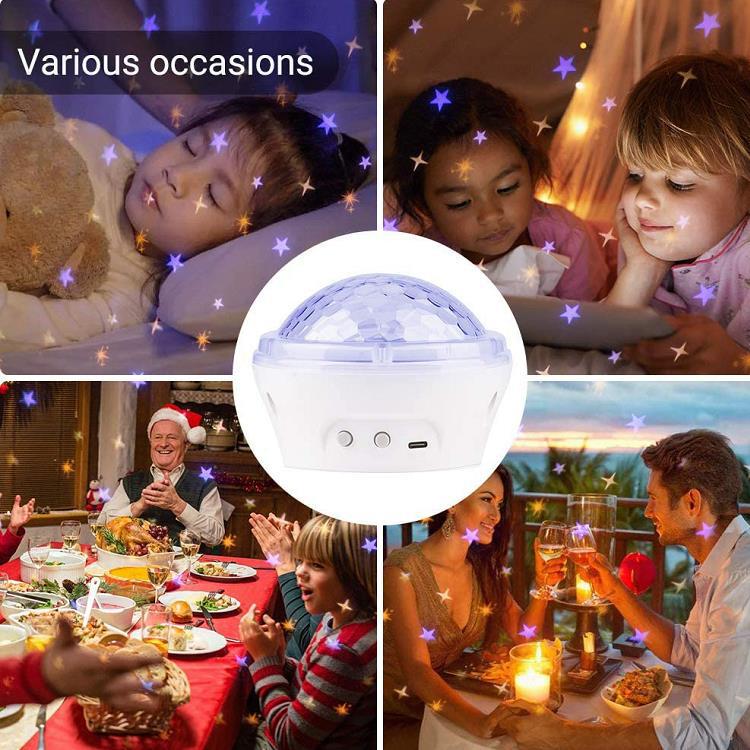 USB LED Galaxy Star Projector Sky Night Light with 4 Modes and Timer for Children