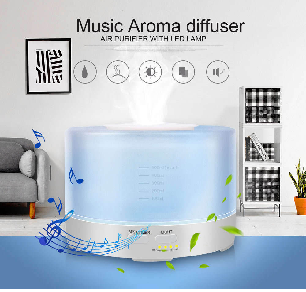 Large-capacity bluetooth speaker aroma diffuser colorful light wood grain aroma diffuser humidifier aroma diffuser