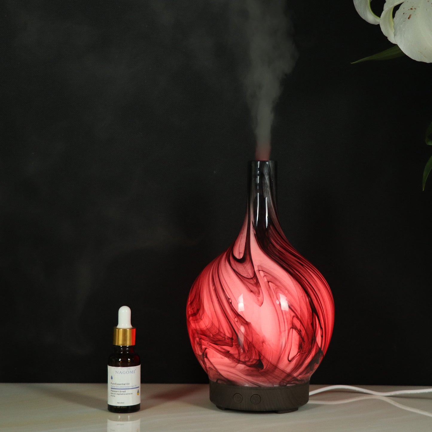 Ceramic glass aroma essential oil diffuser, ultrasonic humidifier for home