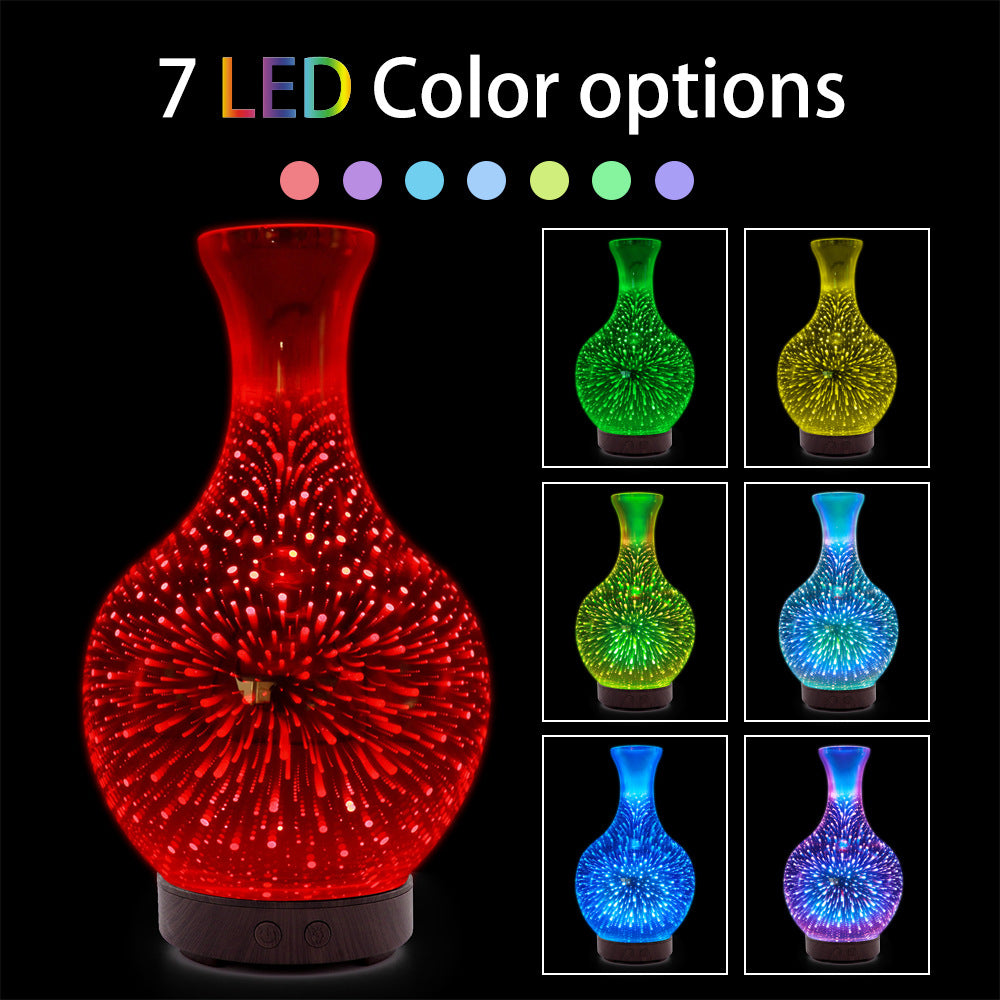 3D glass luminous humidifier dazzling color ultrasonic aromatherapy machine household gift aromatherapy diffuser