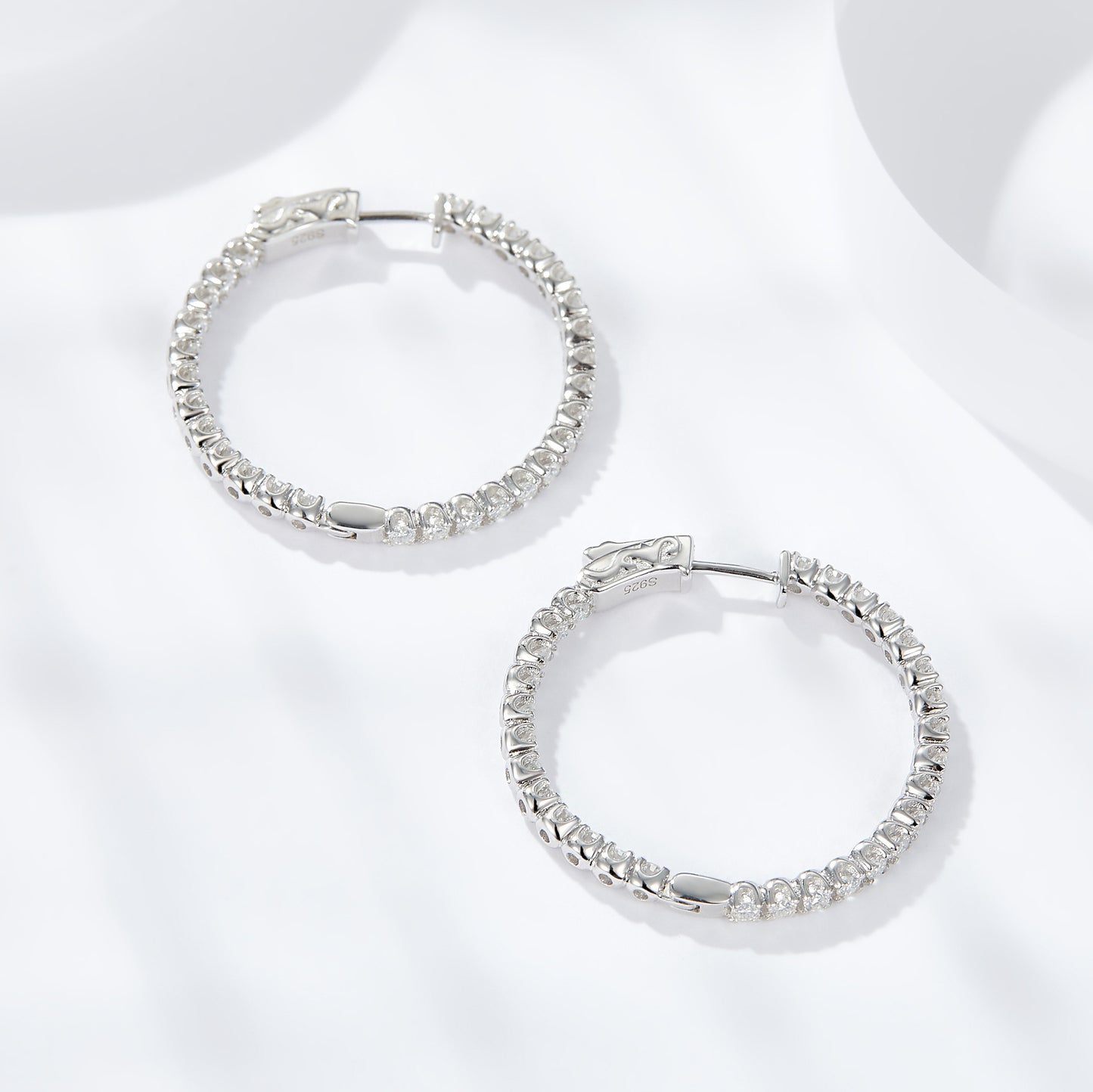 New Hoop Earrings S925 Sterling Silver Stud Earrings for Women Luxury Moissanite Earrings