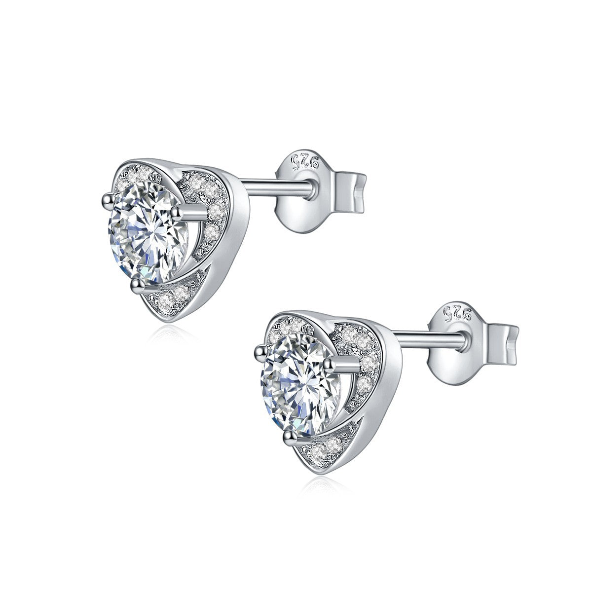 D color moissanite 925 silver plated 18K gold heart flower blossom earrings full of diamond heart shaped Valentine's Day gift one drop