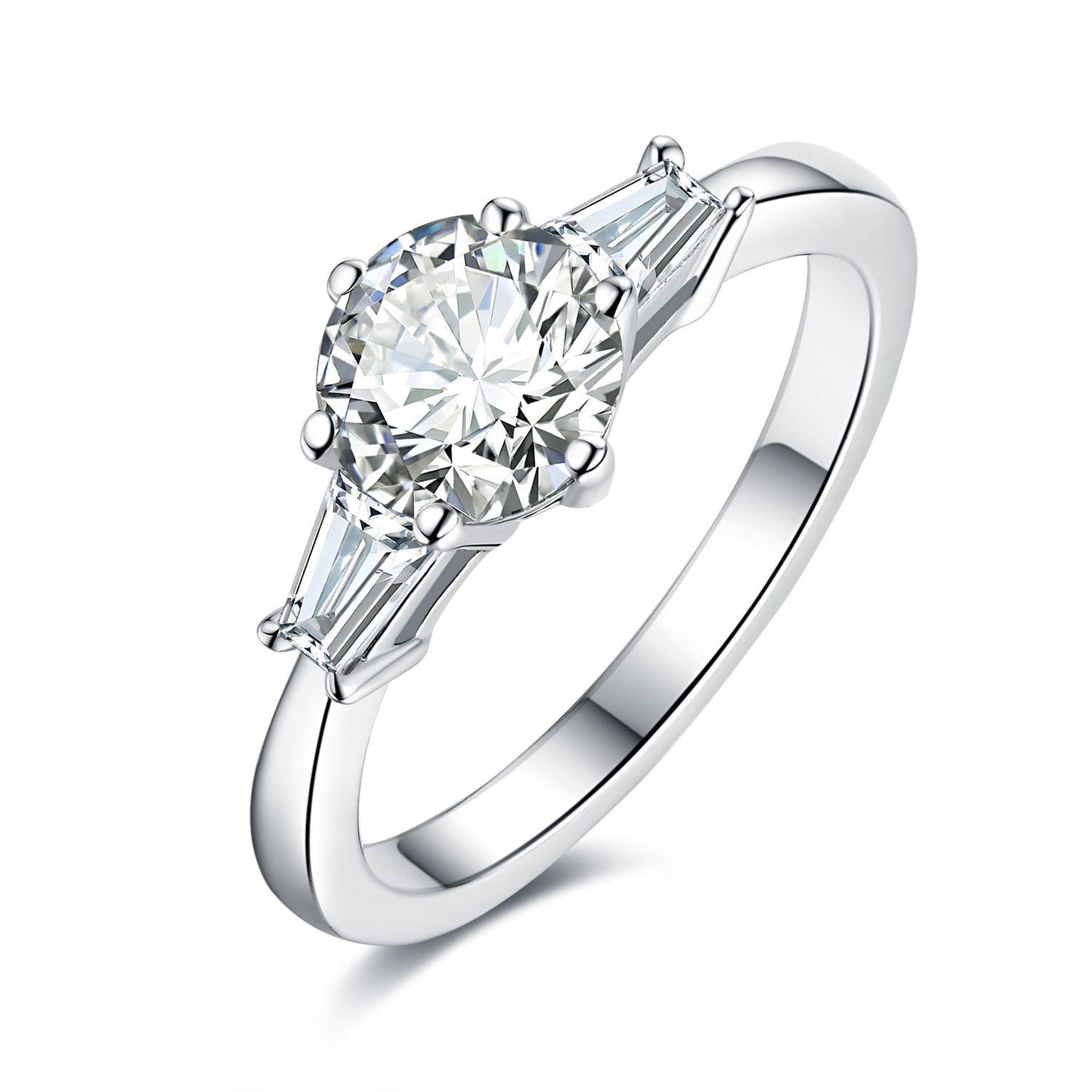 Classic Left and Right Fengyuan, Ladder Square Round Moissanite Rings, Recommended Wedding Gifts