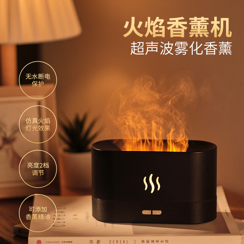 3D Colorful Flame Air Aroma Diffuser Humidifier, Bluetooth Noiseless Essential Oil Diffuser for Home