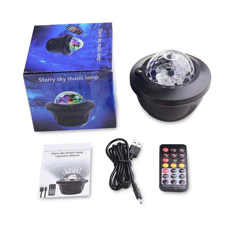 Starry sky light, projection light, laser water ripple light, bluetooth music atmosphere, night light, creative romantic projector light