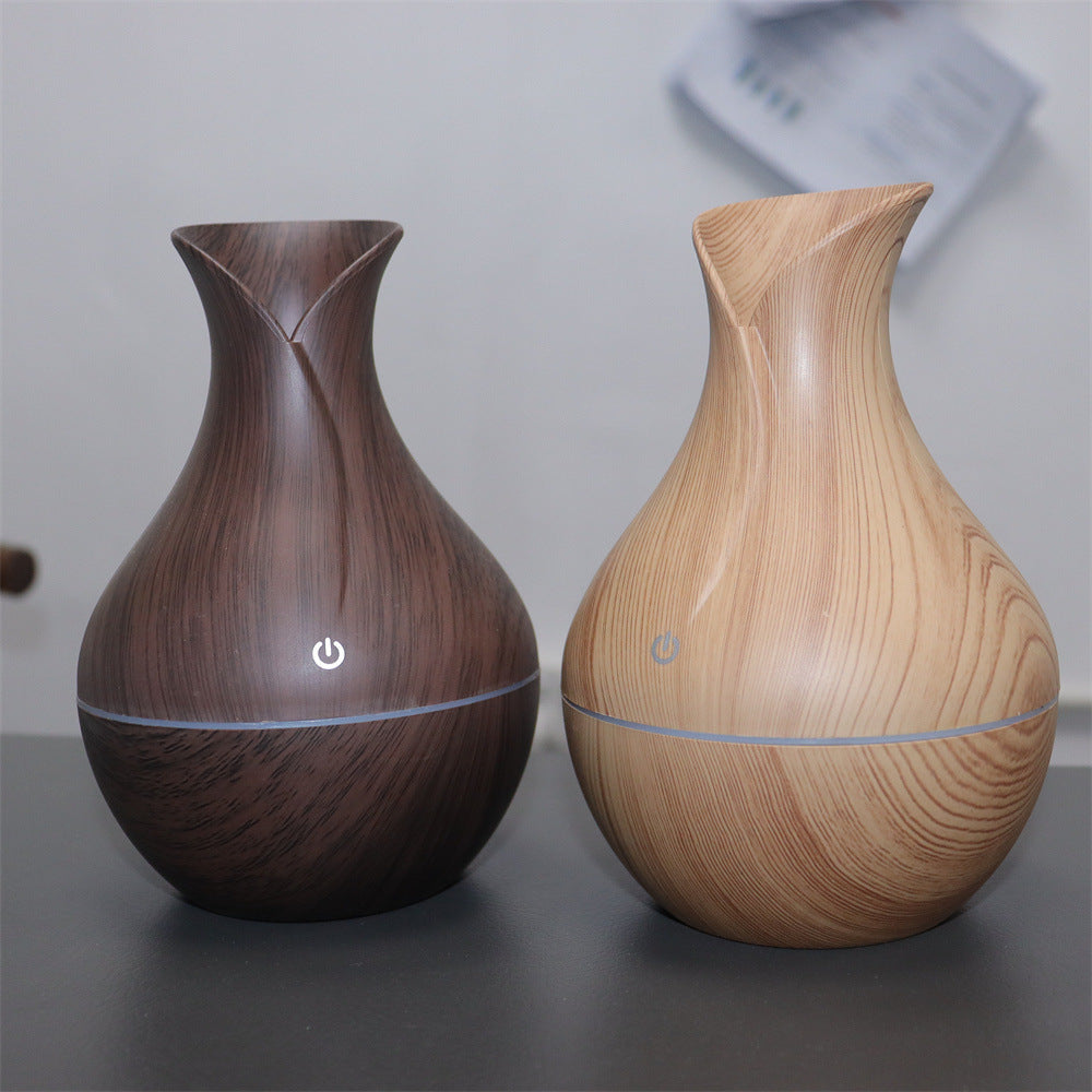 Wood grain diffuser home bedroom hotel ultrasonic essential oil spray humidifier dormitory night light silent diffuser