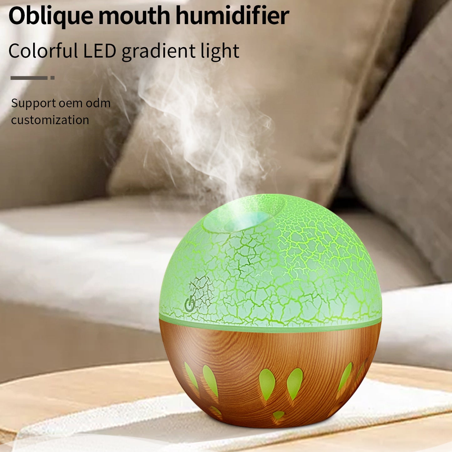 Large-capacity USB atomization aroma diffuser, wood grain mini household car humidifier, fog diffuser