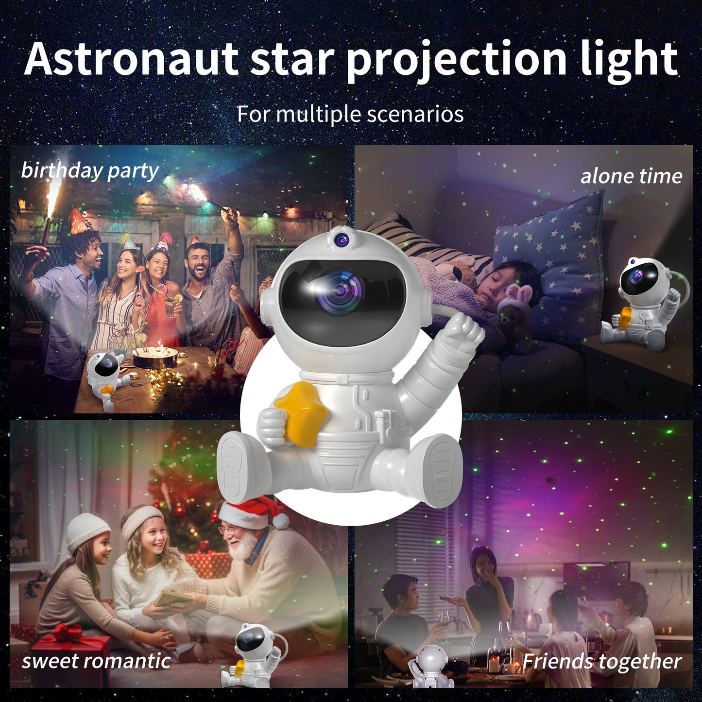 Astronaut LED Night Light Galaxy Starry Star Projector Lamp