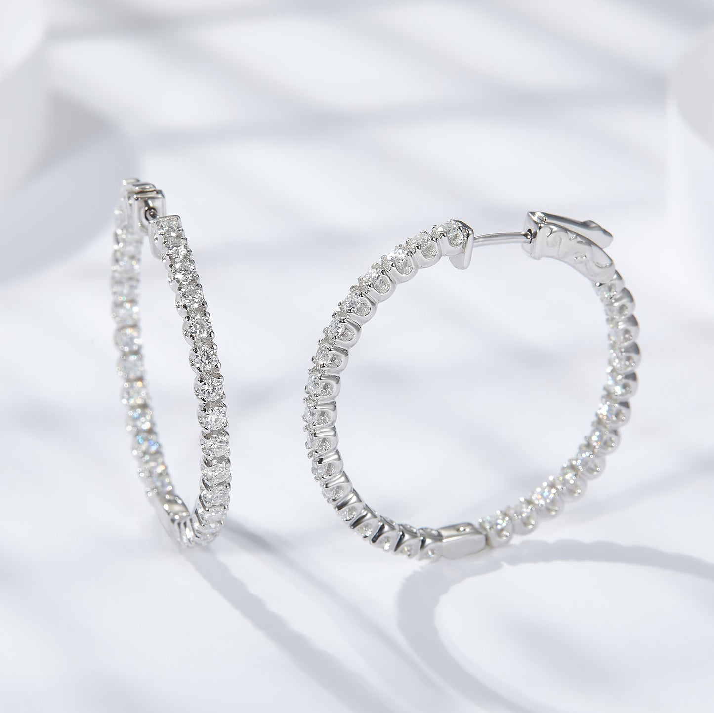 New Hoop Earrings S925 Sterling Silver Stud Earrings for Women Luxury Moissanite Earrings