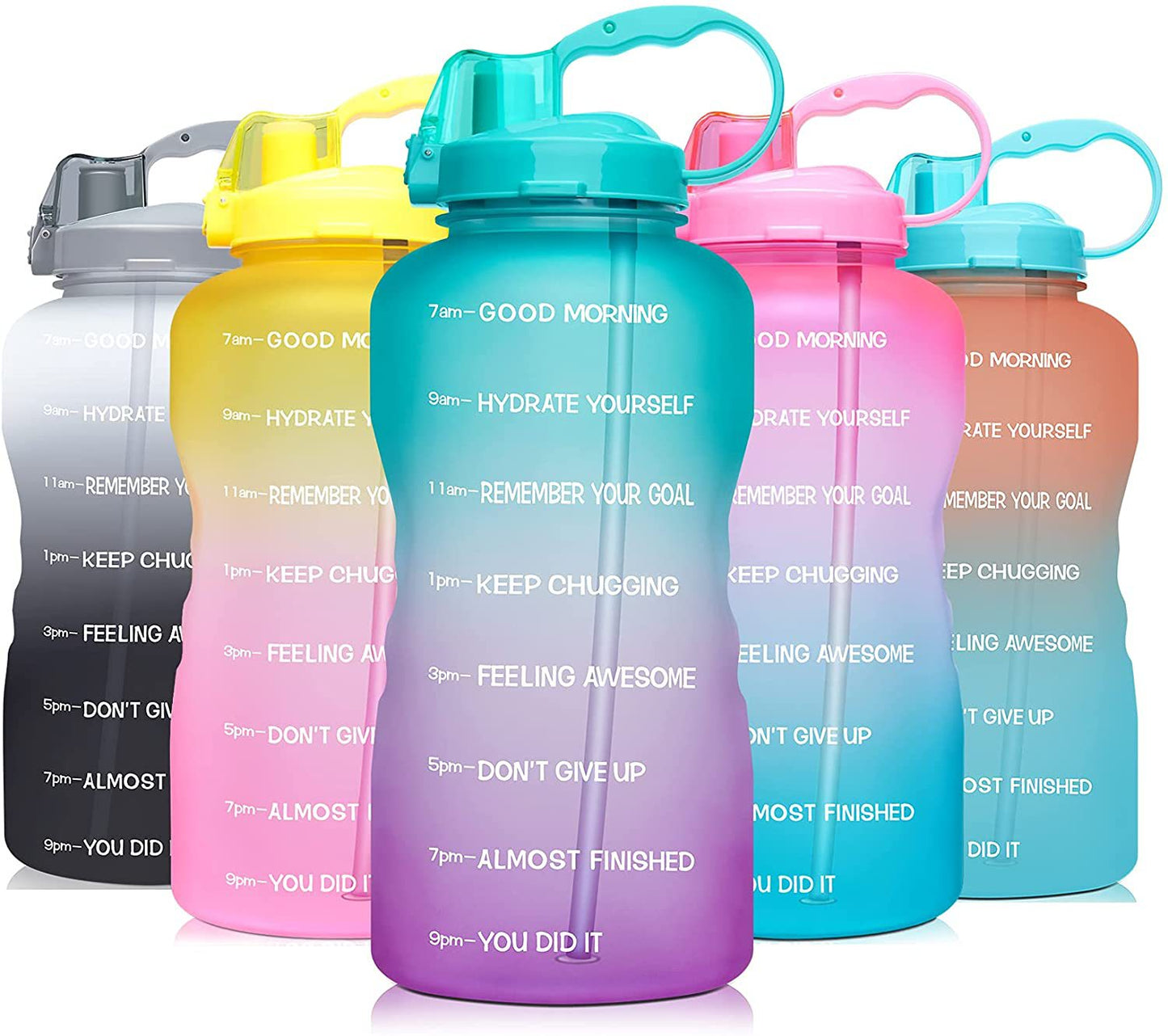 Tritan material handle large capacity bounce lid with straw outdoor 1 gallon sports water bottle 2.2L