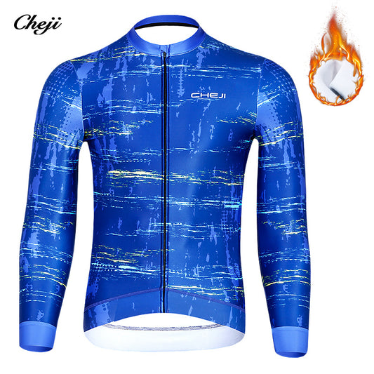 Good quality cycling wear men's winter fleece long-sleeved top to keep warm