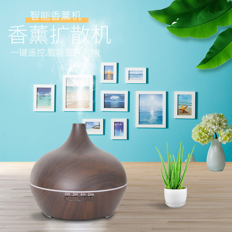 Onion Bluetooth Large Capacity 500ml Aroma Diffuser Air Humidifier Wood for Essential Oil Large Room