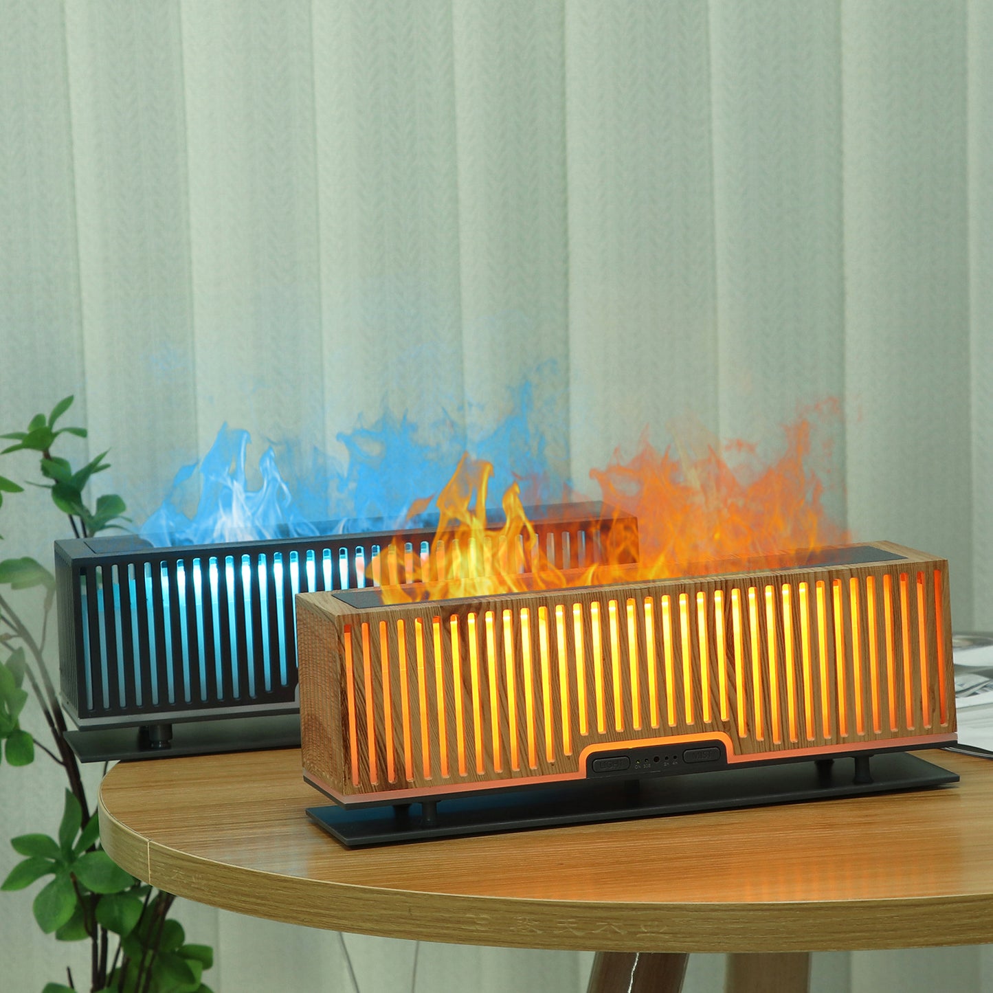 200ml flame diffuser grid vertical strip hollow humidifier atomizer bedroom atmosphere light humidifier