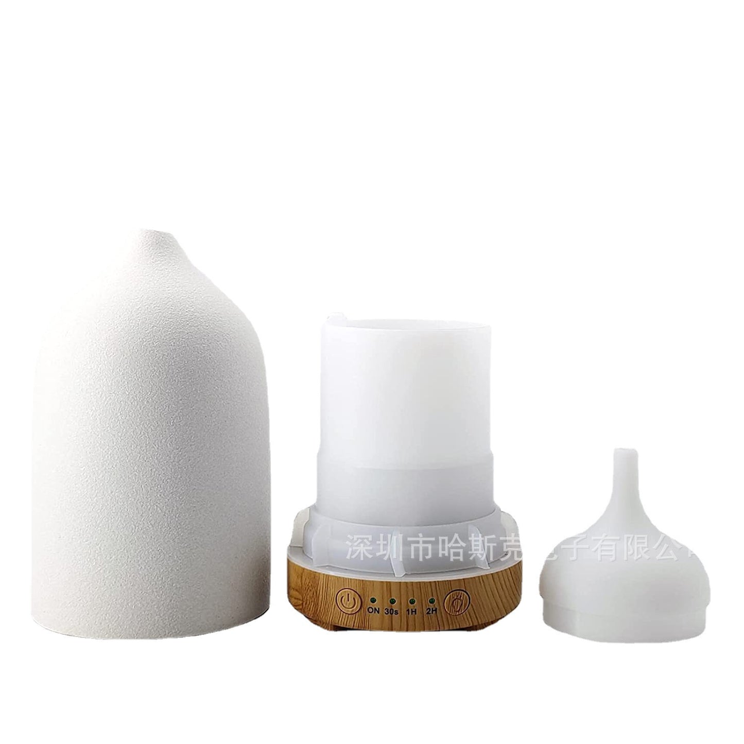 250ML Ceramic Ultrasonic Aromatherapy Diffusers for Home, Wood Stone Essential Oil Diffuser