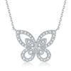 Hollow Fu S925 Silver Plated 18K Gold Full Diamond Butterfly Moissanite Necklace Pendant