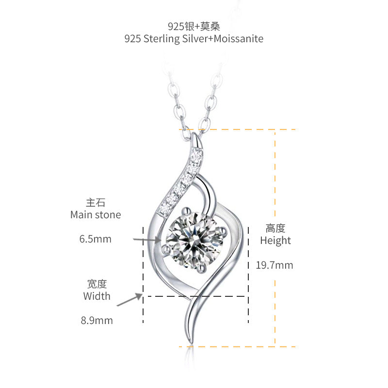 Valentine's Day gift 925 sterling silver pendant at first sight Allure necklace for girls niche gifts