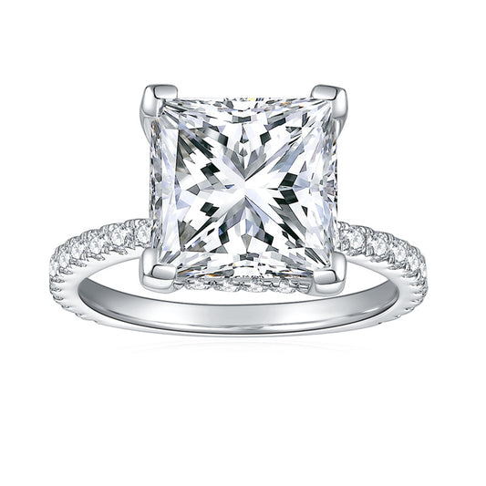 9.5mm 5 carat full moissanite silver ring