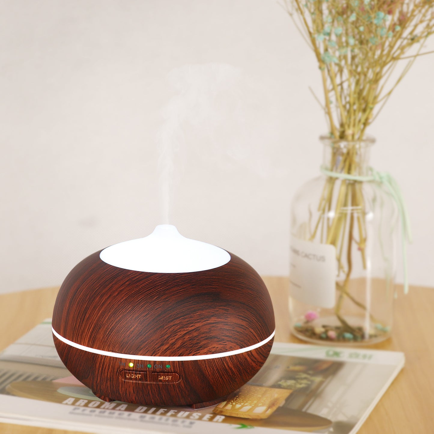 Wood grain aromatherapy humidifier home air purifier essential oil diffuser