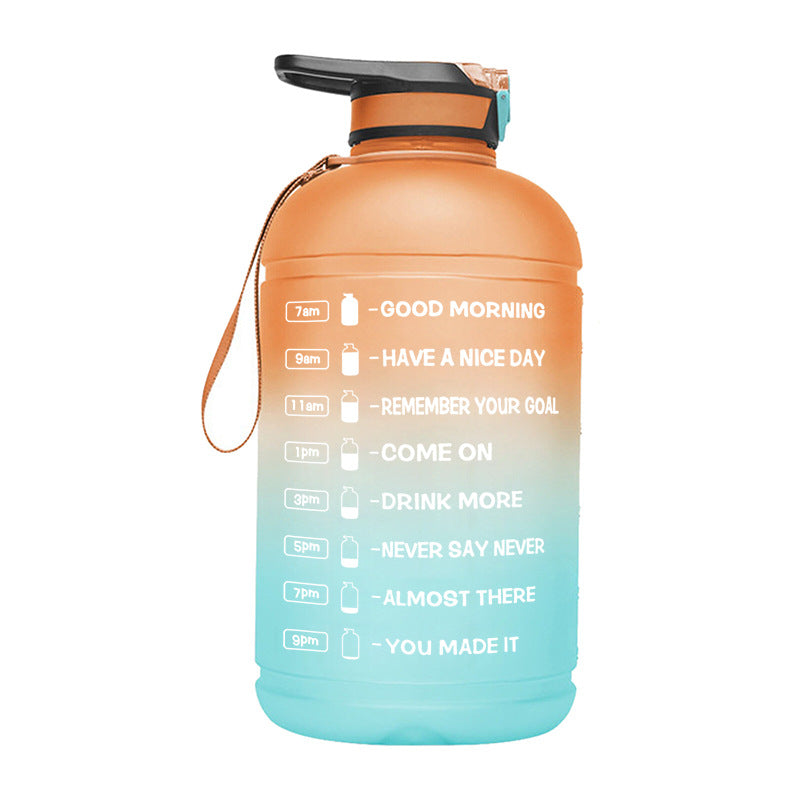 Two Color Gradient 3.78L Creative Sports Water Bottle 1 Gallon Printable Plastic Fitness Water Bottle