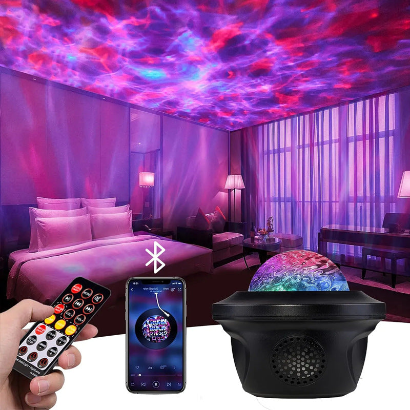 Starry sky light, projection light, laser water ripple light, bluetooth music atmosphere, night light, creative romantic projector light