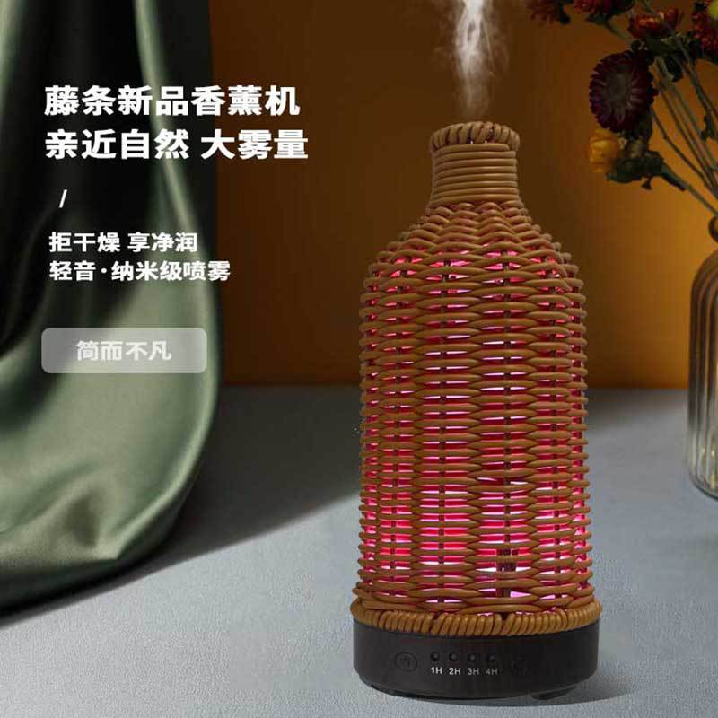 Hot air balloon rattan diffuser wine bottle woven desktop diffuser colorful bedside night light