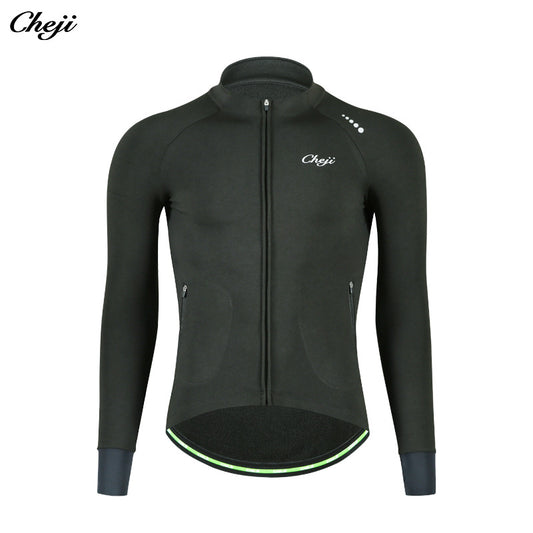 cheji winter fleece cycling jersey bike men's long sleeve top to keep warm